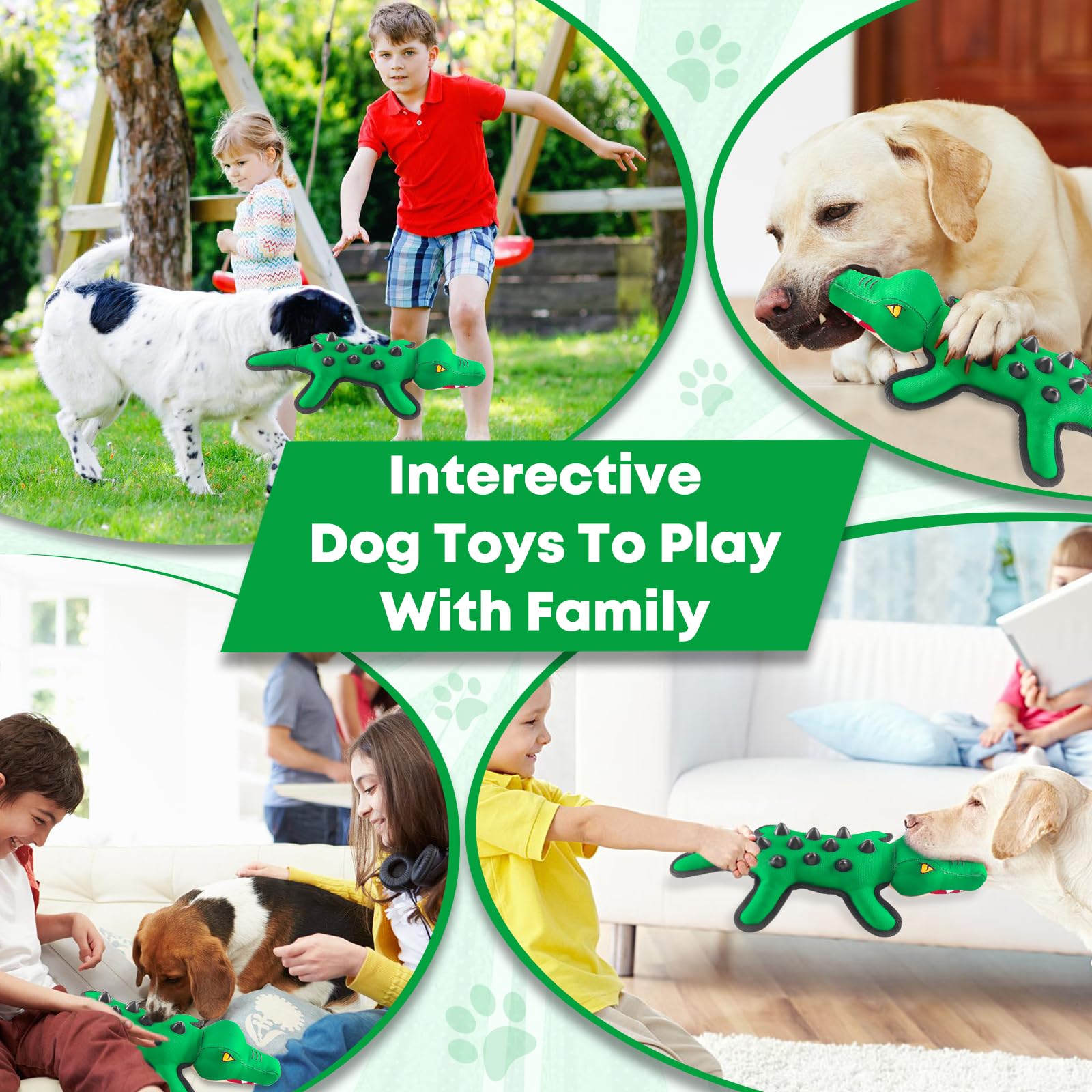 Fuufome Squeaky Dog Toys for All Breeds:Interactive and Puppy Teething Toys with Upgraded Fabric-Stuffed Animals Dog Toys for Boredom and Stimulating to Keep Them Busy