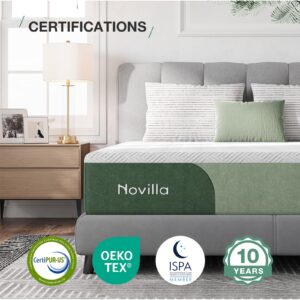 Novilla 10 Inch King Mattress Gel Memory Foam with Comfort Foam & Breathable Soft Cover for Cool Sleep King Size Mattress in a Box Medium Plush King Bed Mattress