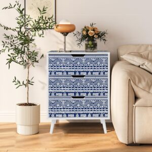 FurSch Farmhouse 3 Drawer Dresser for Storage,Boho Chest of Drawer,Wood Dresser with Drawers for Bedroom Living Room