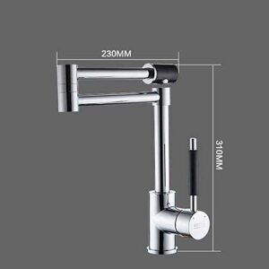 KNKQZXVDF -Taps,Faucets,Hot Cold Mixer Tap The Copper Gold European Rotary Tank Washing Dishes in a Bathtub Faucet Foldable Kitchen Sink Hot and Cold Water Faucet