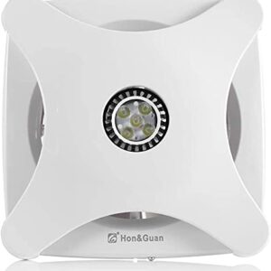 DEIGEHJRE 28W Bathroom Ceiling Ventilation Fan, with LED Air Vent Exhaust Bath Toilet