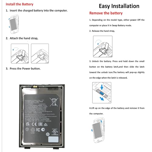 (20pcs) Youejoeq Replacement Battery for CT4X-BTSC CT4X-BTSC-01 318-055-021 CT45 CT47 MDE Barcode Scanner 4720mAh 3.85V Lithium Ion