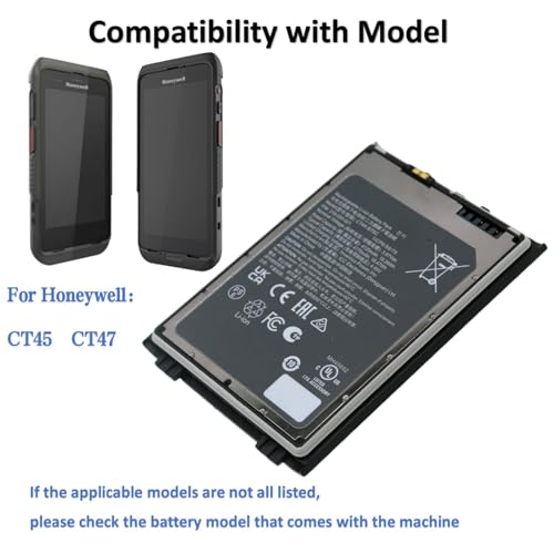(20pcs) Youejoeq Replacement Battery for CT4X-BTSC CT4X-BTSC-01 318-055-021 CT45 CT47 MDE Barcode Scanner 4720mAh 3.85V Lithium Ion