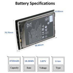 (20pcs) Youejoeq Replacement Battery for CT4X-BTSC CT4X-BTSC-01 318-055-021 CT45 CT47 MDE Barcode Scanner 4720mAh 3.85V Lithium Ion