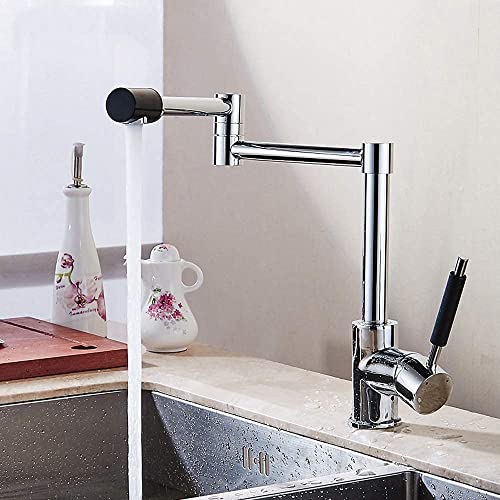 KNKQZXVDF -Taps,Faucets,Hot Cold Mixer Tap The Copper Gold European Rotary Tank Washing Dishes in a Bathtub Faucet Foldable Kitchen Sink Hot and Cold Water Faucet