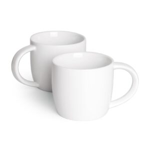 tacuhy ceramic cappuccino cups set of 2, 8 oz coffee mugs, coffee cup for cappuccino, espresso, latte (white)