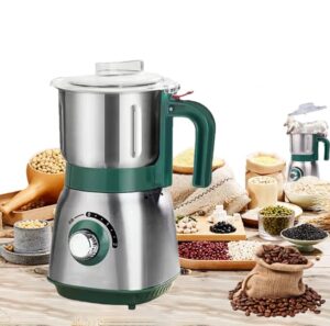 electric grain grinder 600g, electric bean grinder, and spice grinder, split design grinder, 500w removable blade grinder applicable to coffee beans,herbs,nuts,spices,grain mill, wet and dry grinder