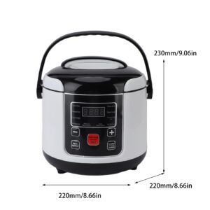 Mini Rice Cooker, 2L Portable Stick Proof Multifunctional Travel Rice Cooker with Inner Pot Steam Basket, 24H Reservation, Cooking Heating and Keeping Warm for Cars,