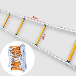 Safety Ladder 3-20M Rope Ladder - Flame Resistant Fire Escape Ladder - Emergency Climbing Ladder with Nylon Safety Rope - 420 Kg Weight Capacity