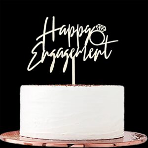 nshyxxspy happy engagement cake topper, mirror silver just engaged cake topper, bridal engagement, we're engaged wedding decoration for wedding party cake decorations supplies