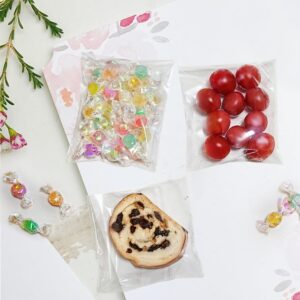 Cookie Bags for Gift Giving, 200PCS 4x4 Inches Self Sealing Cellophane Bags, Clear Resealable Cellophane Bags Self Adhesive Individual Christmas Cookie Bags for Packaging Candy,Treat,Snacks and Favors