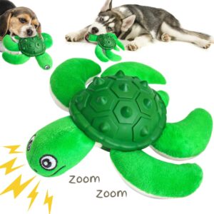 Durable Sea Turtle Squeaky Dog Toy – Bite-Resistant Plush & Rubber Chew Toy for Small, Medium, Large Dogs | Tough, Interactive Toy for Aggressive Chewers & Puppy Teething