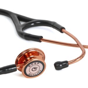 dual head stethoscope for doctors stainless steel rose gold acoustic stethoscope with flexible tube & soft sealing ear knobs black