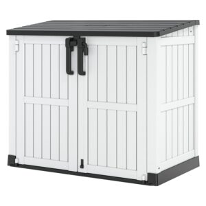 lhbgo outdoor resin storage shed 36 cu. ft. generator horizontal storage large capacity weather resistant storage box, lockable resin waterproof shed for garbage cans, garden tools