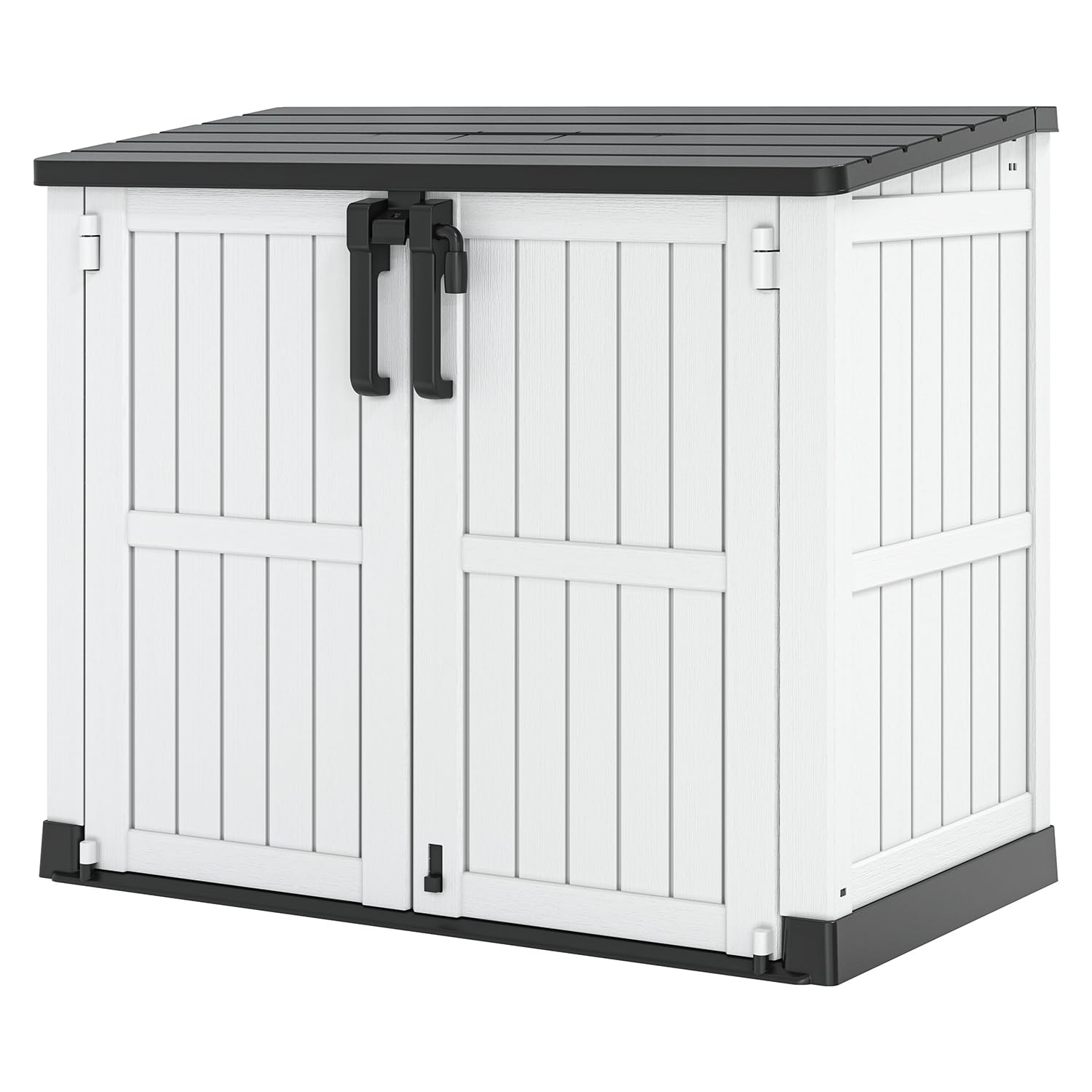 LHBGO Outdoor Resin Storage Shed 36 Cu. Ft. Generator Horizontal Storage Large Capacity Weather Resistant Storage Box, Lockable Resin Waterproof Shed for Garbage Cans, Garden Tools