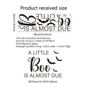 Tenelat A Little Boo is Almost Due Baby Shower Decal for Balloon Arch - Halloween Boo Backdrop Sticker,Bat First Birthday Photography Background, Kids 1st Birthday Party Decor (A Little Boo Decal)