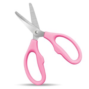 pink scissors for school multipurpose stylish: 5 inch - comfort grip - stainless steel - scissors with home - office - for cutting paper - open envelopes - cut tape (ping)