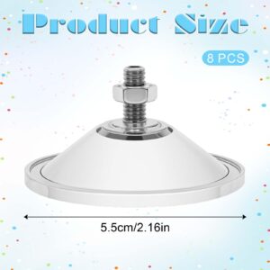 8Pcs Heavy Duty Suction Cups Strong Thickened Window Suction Cups Clear Pvc Sucker Pads 2.16" Large Suction Cups with M6 x 14 Thread Screw Glass Suction Cup for Bathroom Walls Windows Car Windshields