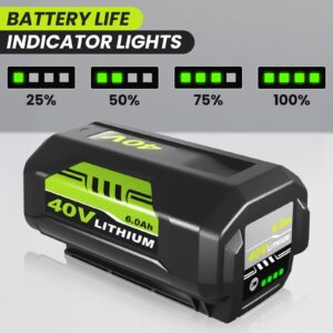 6000mAh OP40601 Battery Replacement for Ryobi 40V Battery OP4050A OP4040 OP4030 OP4026A OP40201 ZROP4026 Battery Compatible with Ryobi Battery 40 Cordless Power Tool RY40180 RY40200 Battery (Green)