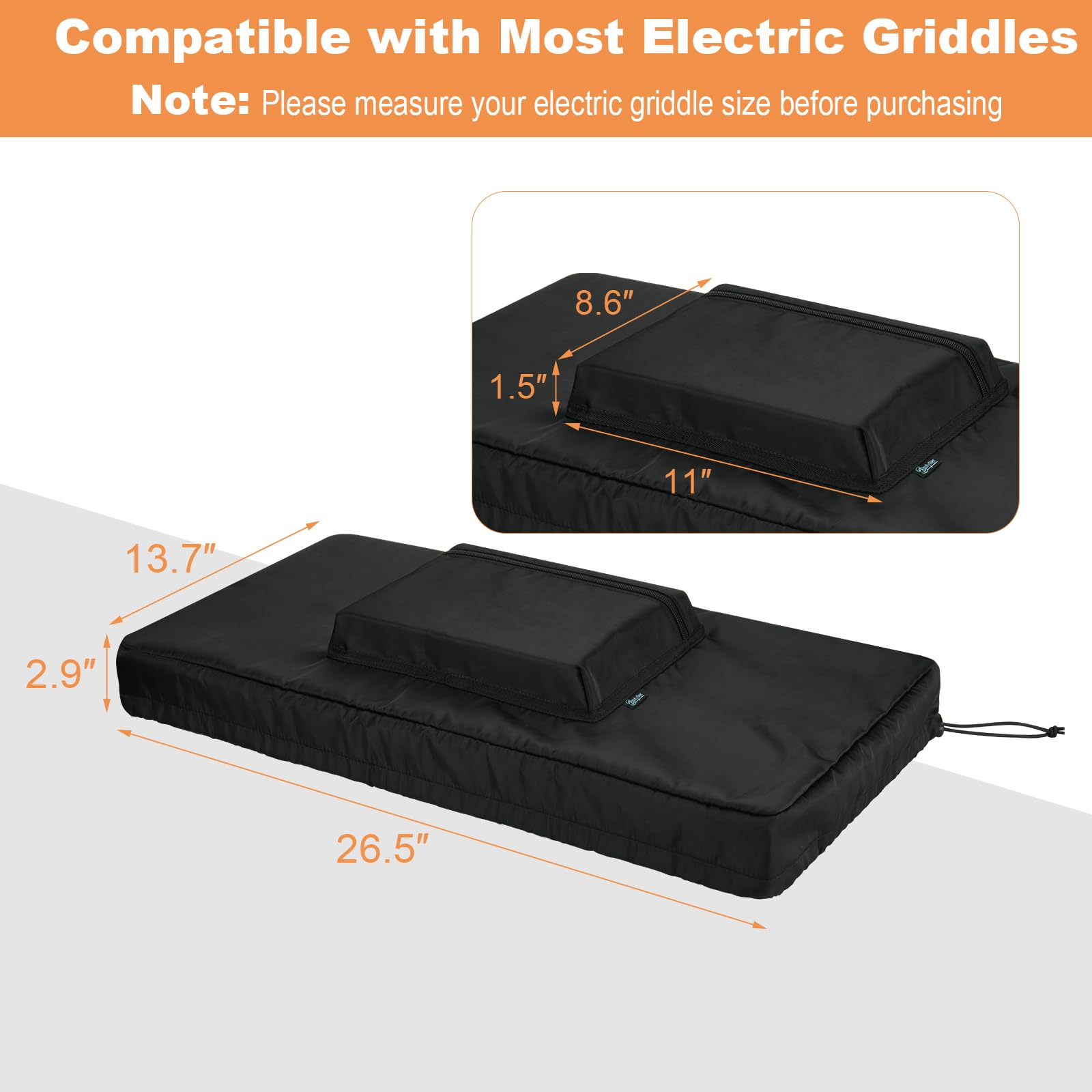 Beautyflier Electric Griddles Dustproof Cover Compatible with Presto Electric Griddle, Protective Case for Most Griddle, Antistatic Protector Covers, Durable and Long-Lasting (Cover Only)