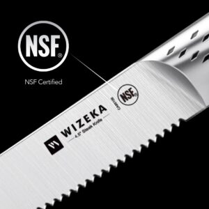 WIZEKA Steak Knives Set of 8, Dishwasher Safe Serrated Steak Knives 4.5 Inches, German Stainless Steel Kitchen Knives of Steak, Jaguar Series