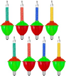 aiyomt christmas replacement bubble lights bulbs, 8 pack multi-color bubble replacement bulbs with glitter liquid c7/e12 candelabra base for xmas christmas celebrations decorations