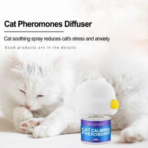 Cat Calming Diffuser - Cat Pheromone Diffuser, Natural Feline Calm Pheromones | Long Lasting Reduces Stress and anxietyy Cat Plug in Calm Diffuser, Anti anxietyy Cat Sedative Diffuser for Serenity