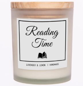 book lovers gifts, gifts for readers, reading gifts, reading candles, reading themed gifts, lemon lavender candle, gifts for men women