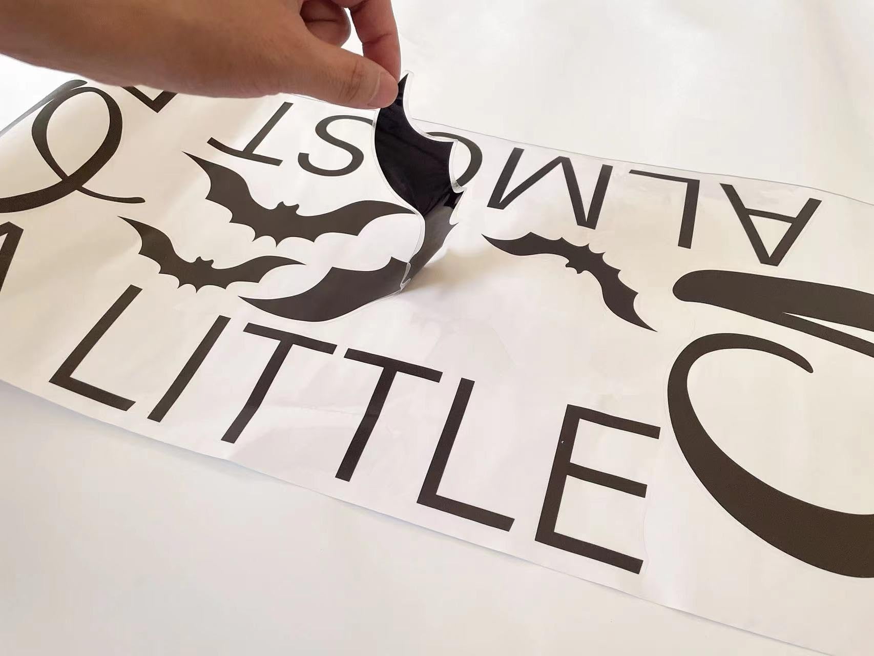 Tenelat A Little Boo is Almost Due Baby Shower Decal for Balloon Arch - Halloween Boo Backdrop Sticker,Bat First Birthday Photography Background, Kids 1st Birthday Party Decor (A Little Boo Decal)