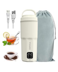 travel electric kettle, 450ml/15.2oz & 316 stainless steel mini portable coffee tea kettle with 6 temperature settings, 100v-240v small water boiler, auto shut-off, boil dry protection, bpa-free