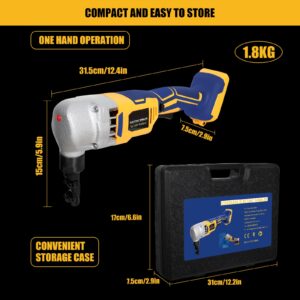 Cordless 20V Nibbler, 18 Gauge Sheet Metal Cutter with 1200RPM Brushless Motor | Replaced Blades for Cutting Aluminium, Stainless Steel, Plastic (Tool Bare)