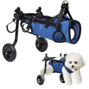 wheelchair small dogs for back legs, adjustable dog wheelchair recover mobility aid for disabled or injured small dogs, dog leg brace and hip support for french bulldog/corgi/yorkshire, medium