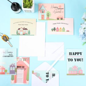 Motiskyy 48 Pcs Happy Home Anniversary Cards with Envelopes Bulk Blank Welcome House Cards Real Estate Thank You Notes Housewarming Greeting Cards for Clients Neighbors Gifts, 4 x 6 in (Classic)