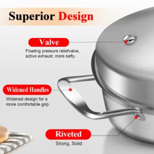 Roasting Pan, Turkey Roasting Pan with Rack and Lid for Chicken in Kitchen Thanksgiving Christmas, Gifts for Women Mother Wife Men, 21 Inch