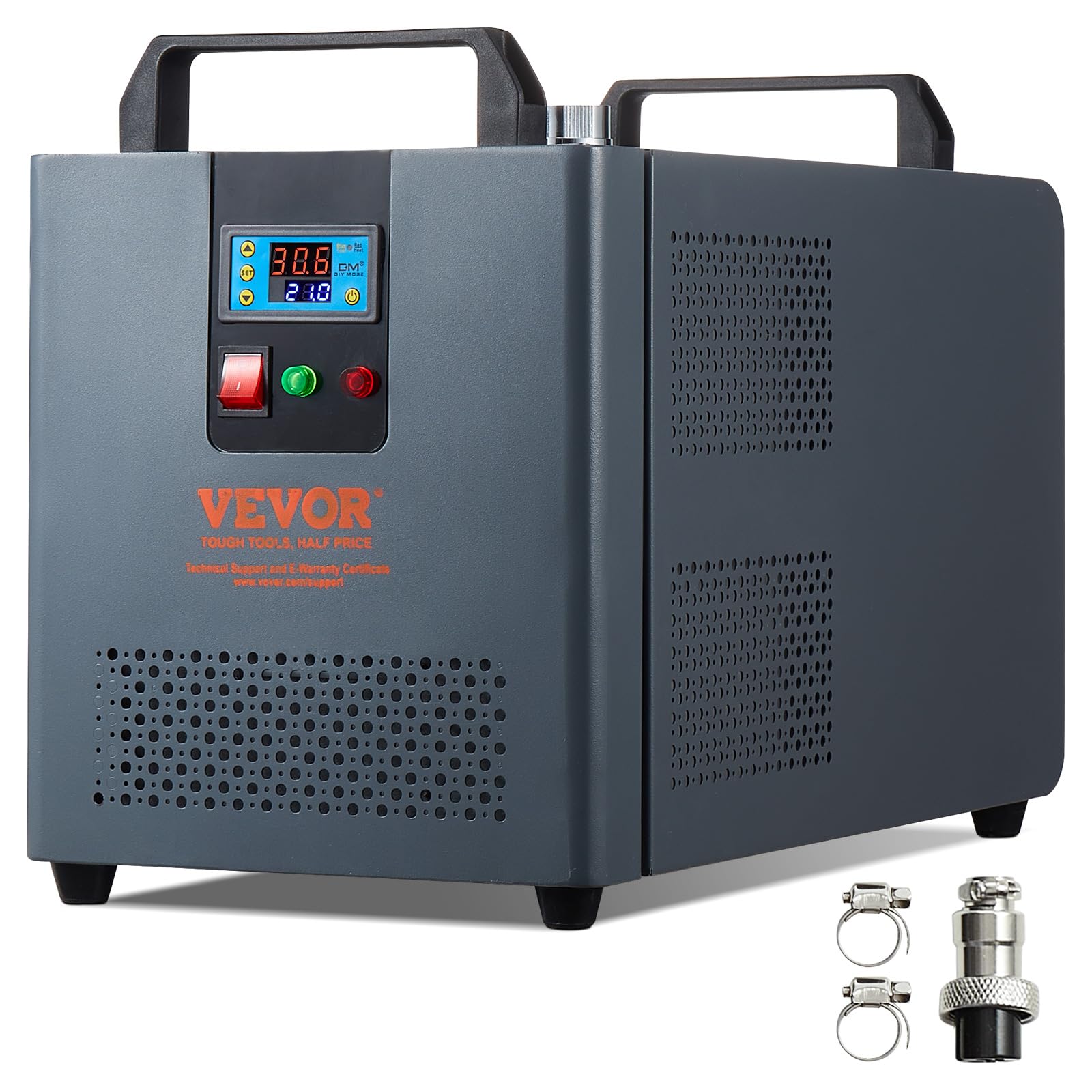 VEVOR Industrial Water Chiller, KH-6000, 200W Industrial Water Cooler with Compressor 7.8 L/min Max Flow Rate, for 60W 70W 80W 90W 100W CO2 Laser Engraving & Cutting Machine