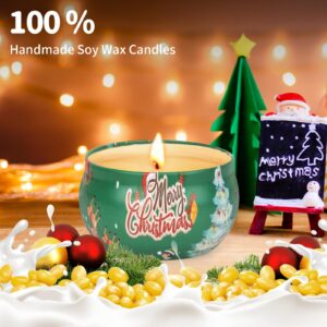 Christmas Gifts, Scented Candles Gift Set for Women, 4 Pack Aromatherapy Candles for Home Scented Merry Chriatmas, Natural Soy Wax Candles Gift Set for Christmas Decoration Gift Ideal