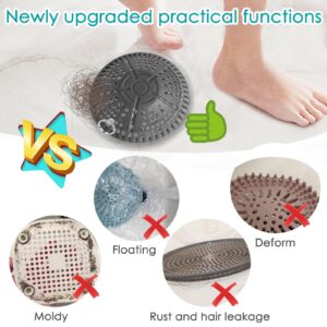 AWzzz Shower Hair Drain Catcher, 2 Pack 5.5in Shower Hair Catcher Large Premium Silicone Drain Protector Strainer, Shower Drain Cover for Shower Room, Floor Drain, Bathroom Sink, Dark Grey