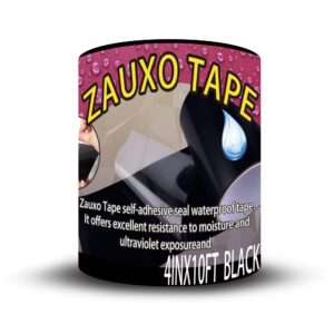 zauxo 4inx10ft rubberized seal patch tape - waterproof tape seal and patch leaks for home rv roof plumbing and pool repairs, underwater, indoor outdoor