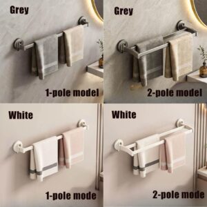 Generic Suction Cup Towel Bar, Bath Shower Towel Holder Shower Door Adhesive Towel Bar Suction Towel Rack，Aluminum Rack for Bathroom(Grey,2 Pole 60cm/23.62in), RDXDXCDFA-GREY-2POLE60CM/23.62IN