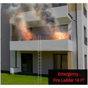 Safety Ladder 3-20M Rope Ladder - Flame Resistant Fire Escape Ladder - Emergency Climbing Ladder with Nylon Safety Rope - 420 Kg Weight Capacity