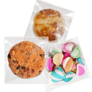 Cookie Bags for Gift Giving, 200PCS 4x4 Inches Self Sealing Cellophane Bags, Clear Resealable Cellophane Bags Self Adhesive Individual Christmas Cookie Bags for Packaging Candy,Treat,Snacks and Favors