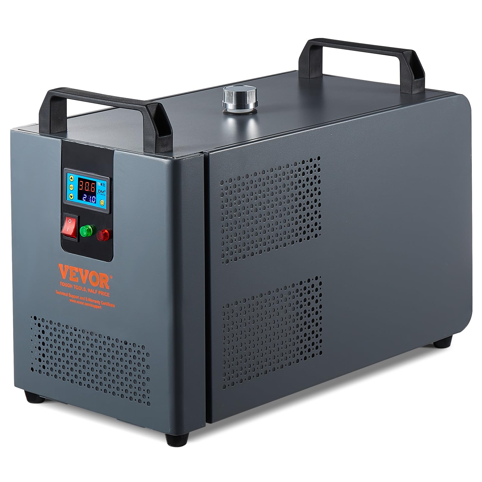 VEVOR Industrial Water Chiller, KH-6000, 200W Industrial Water Cooler with Compressor 7.8 L/min Max Flow Rate, for 60W 70W 80W 90W 100W CO2 Laser Engraving & Cutting Machine