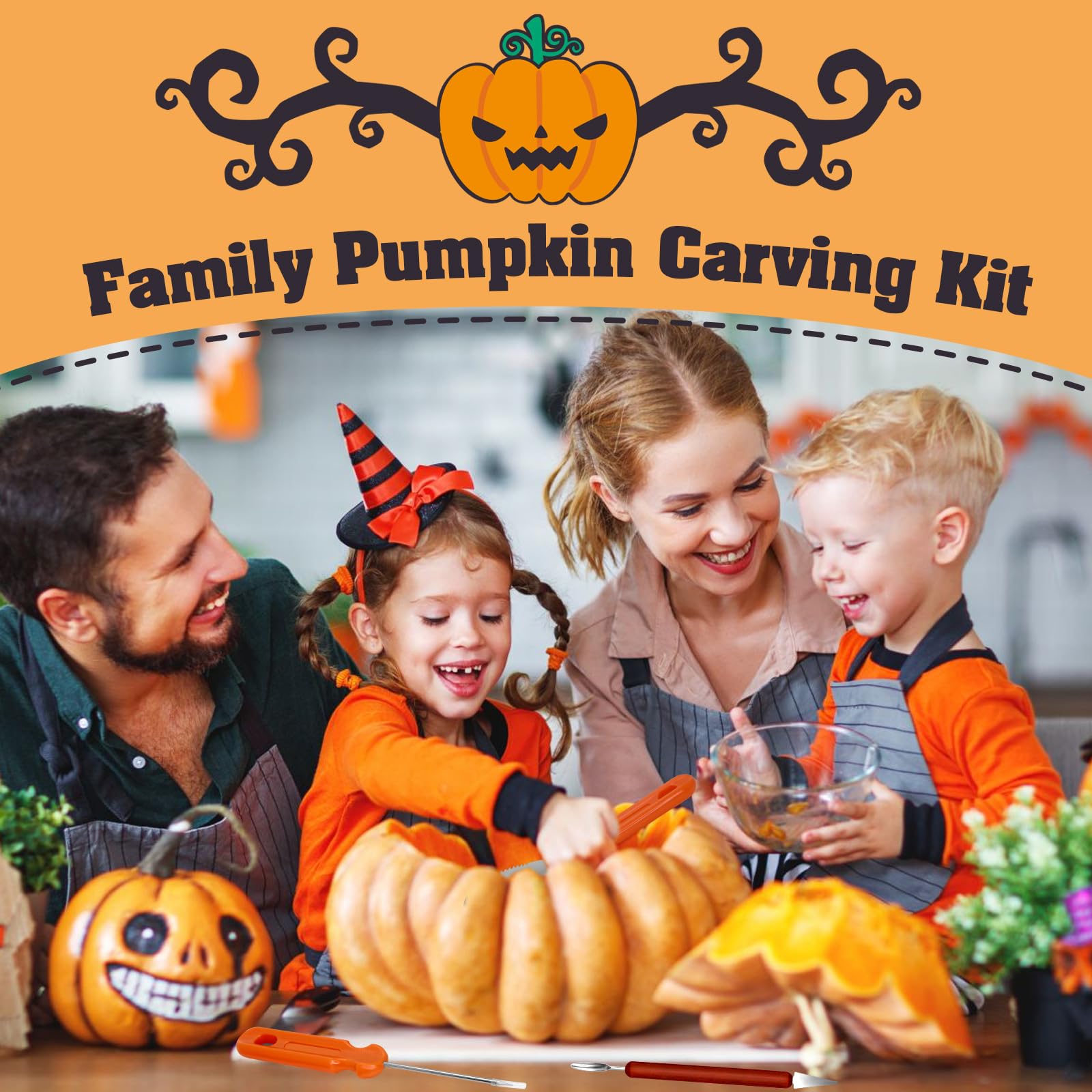 13PCS Pumpkin Carving Kit Tools Heavy Duty Stainless Steel Pumpkin Carving Tools Simple Safe Pumpkin Carving Kit for Kids Adults