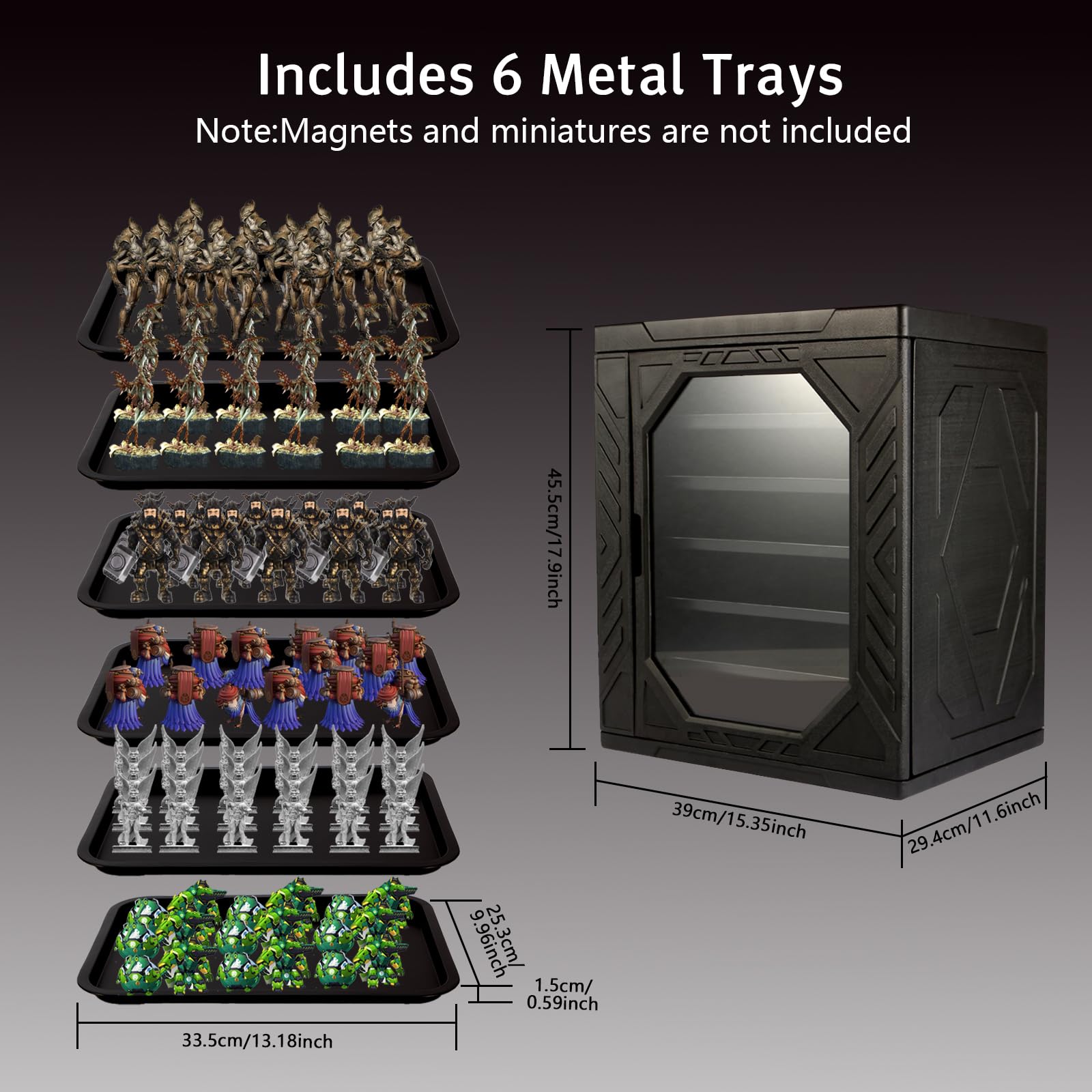 Miniature Carrying Case for Collectibles Miniatures Storage, Display and Transport Action Figure Display case, Compatible with Warhammer 40k,DND&More (Rectangular)