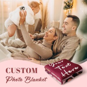 Custom Blanket with Pictures and Text Personalized 10 Photos Blankets for Dad Mom Kids Boyfriend Girlfriend Room Decor Unique Gifts for Anniversary Birthday Wedding Baby Shower