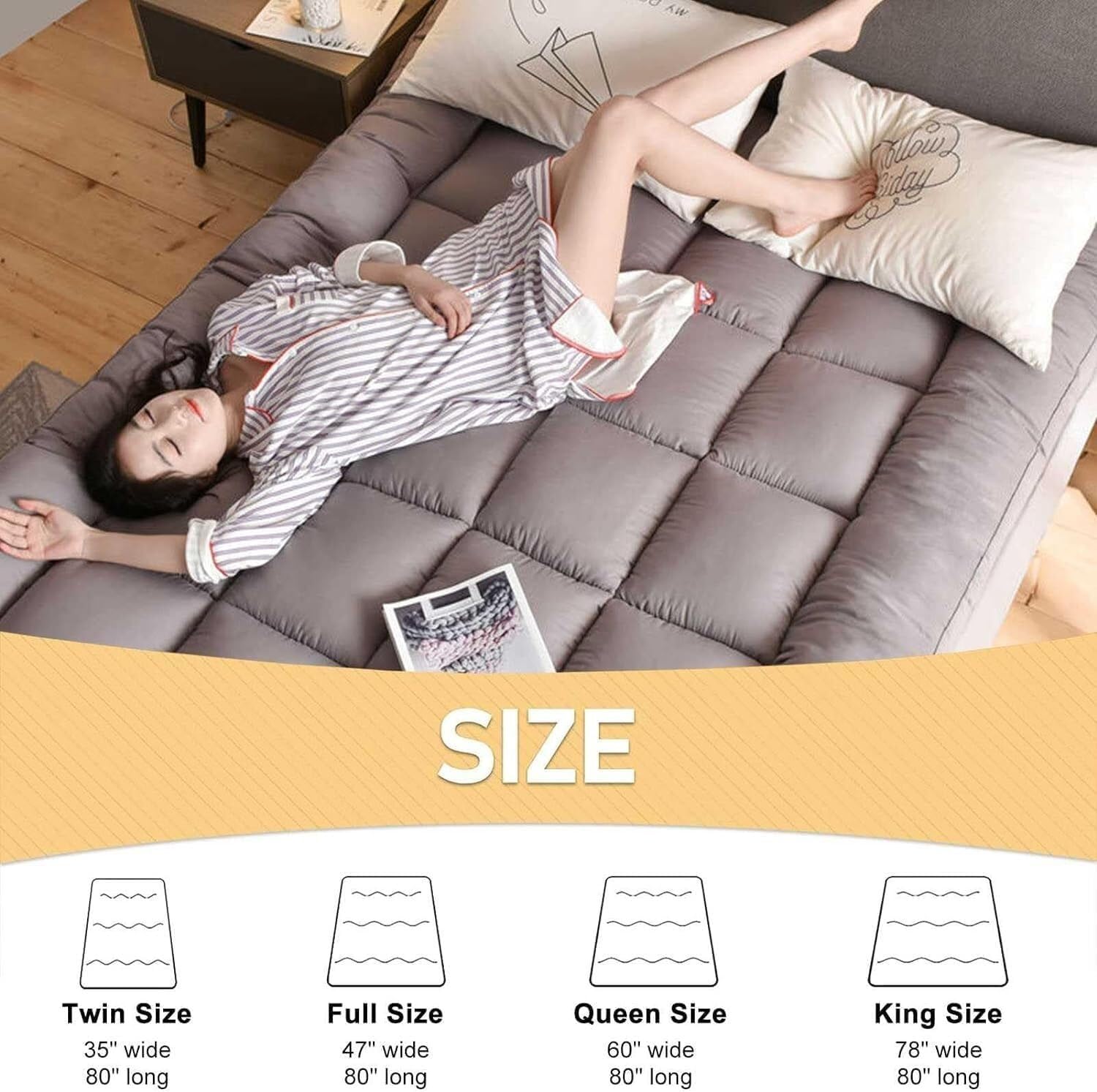 Generic Foldable Portable Mattress, Thick roll-up Mattress, Full Size Mattress, Single Double Mattress, Guest Sleeping mat, Floor Mattress, nap mat, 90*200cm, EBGTABQTA-A-90*200CM