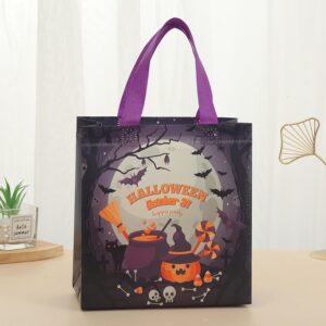 MOMOJULI 8PCS Halloween Trick or Treat Bags，Small Non-Woven Halloween Tote Bags with Handles Reusable Goodie Gift Bags Multifunctional Halloween Party Favors Supplies 7.9"×7.9"×3.15"