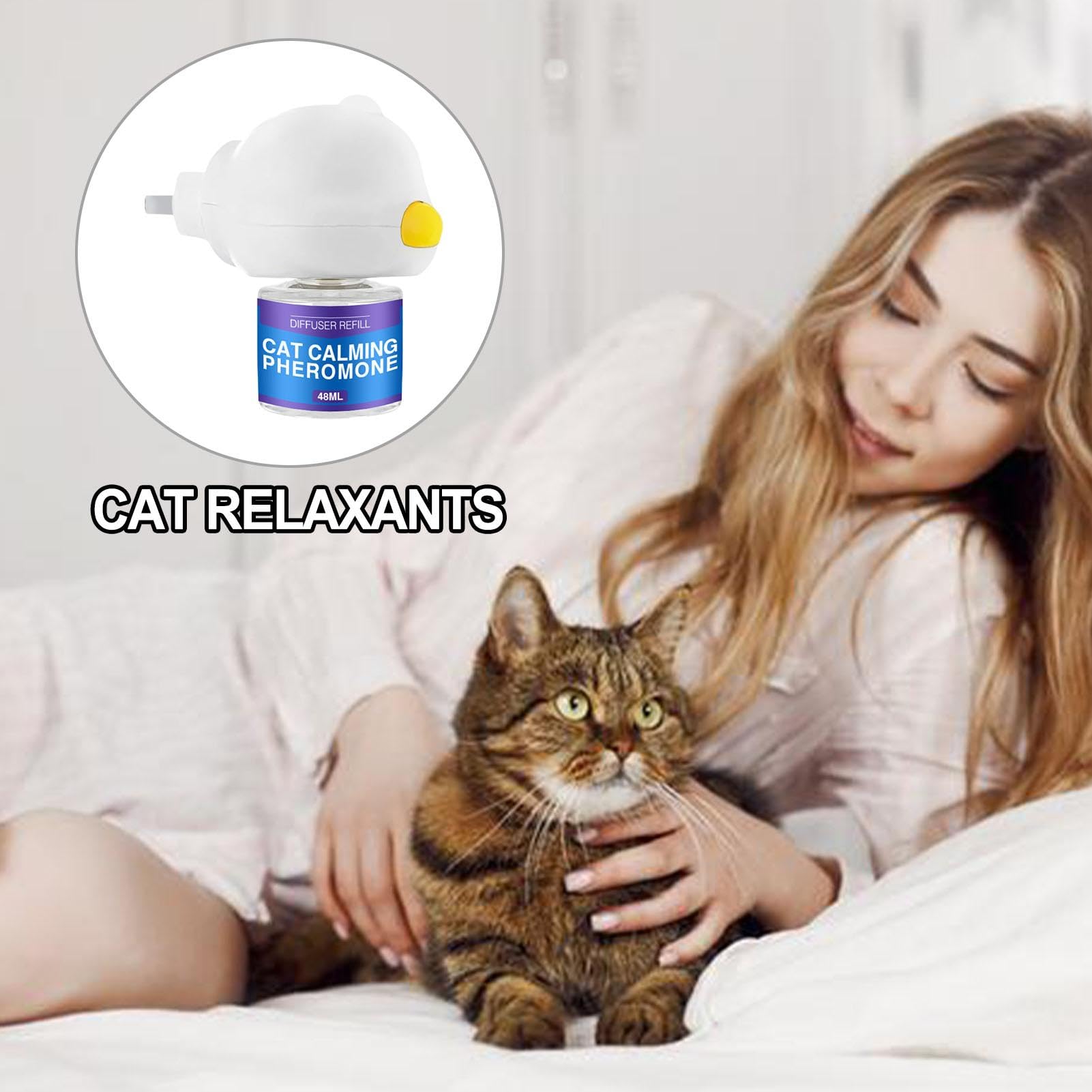 Cat Calming Diffuser - Cat Pheromone Diffuser, Natural Feline Calm Pheromones | Long Lasting Reduces Stress and anxietyy Cat Plug in Calm Diffuser, Anti anxietyy Cat Sedative Diffuser for Serenity