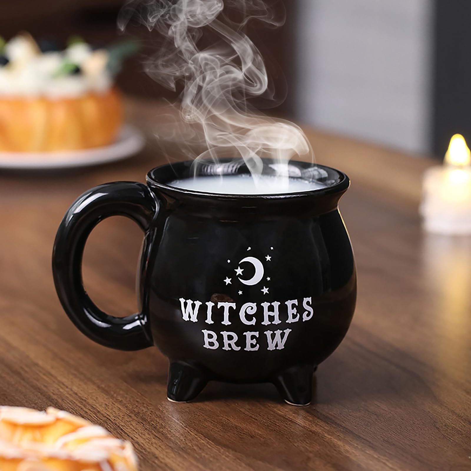 Baysowmaytow Witch Brew Cauldron Coffee Mug, 300ml/10oz Ceramic Coffee Cups, Cute Halloween Water Cups, Summer Winter Drinkware, Birthday Halloween Gifts