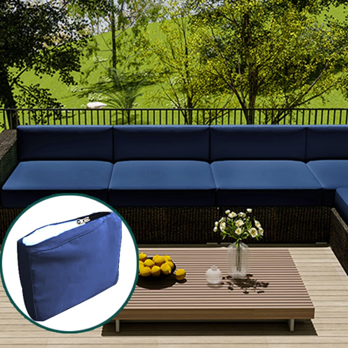 BLLMTEAR Outdoor Cushion Slipcovers for Patio Furniture 20/24in Patio Cushion Covers Replacement Waterproof with Zipper for Outdoor Furniture, Patio Sofa Couch, Covers Only(Colour13,60x55cm/24x22in)